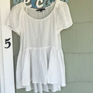 White linen high low tunic